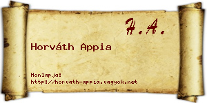 Horváth Appia névjegykártya
